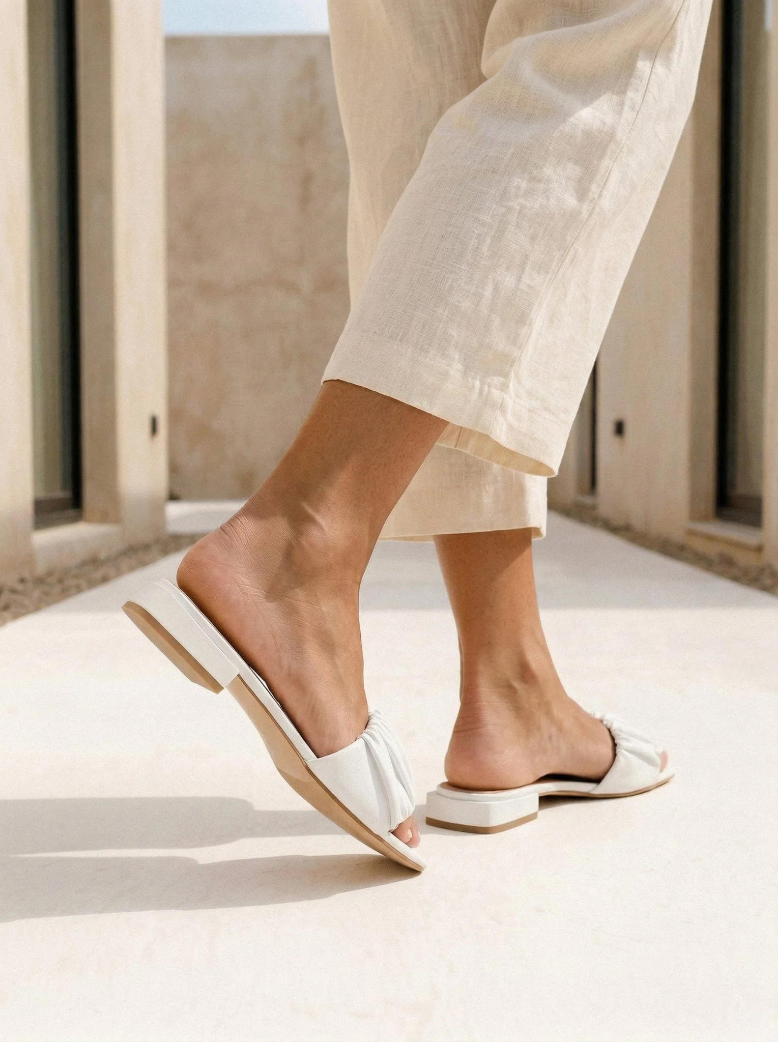 Loretta White Sandals - Image 2